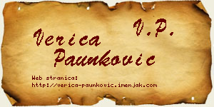 Verica Paunković vizit kartica